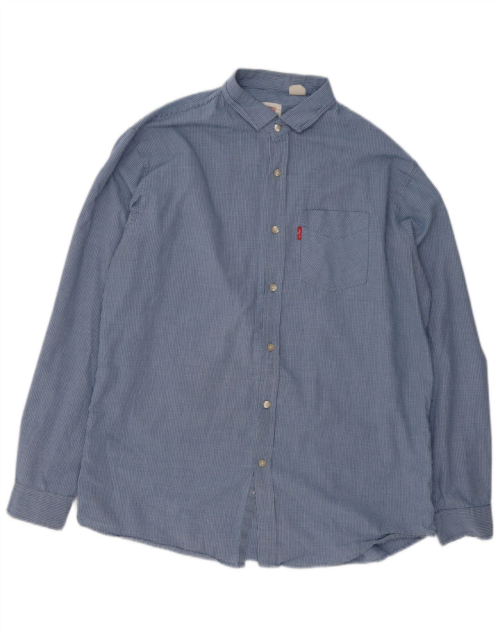 Koszula męska Levi's XL, niebieska bawełniana kratka
