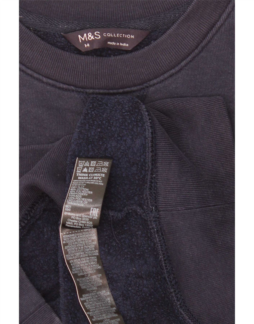 Damska bluza z grafiką Marks & Spencer UK 14, duża, granatowa
