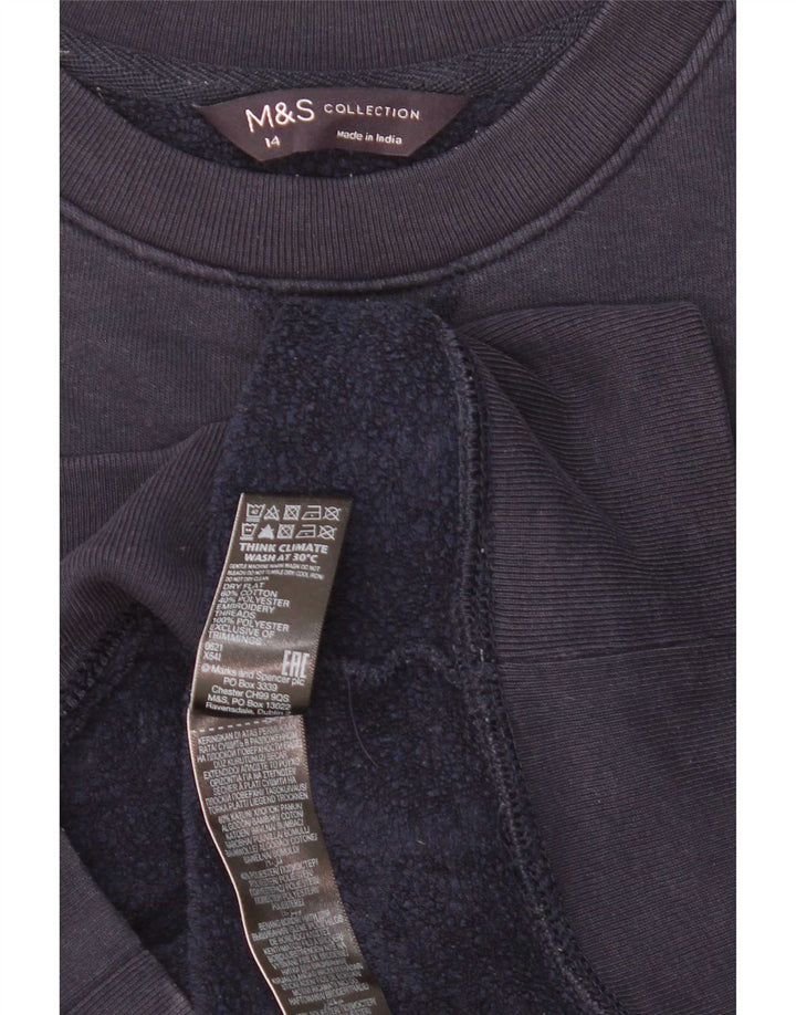 Damska bluza z grafiką Marks & Spencer UK 14, duża, granatowa