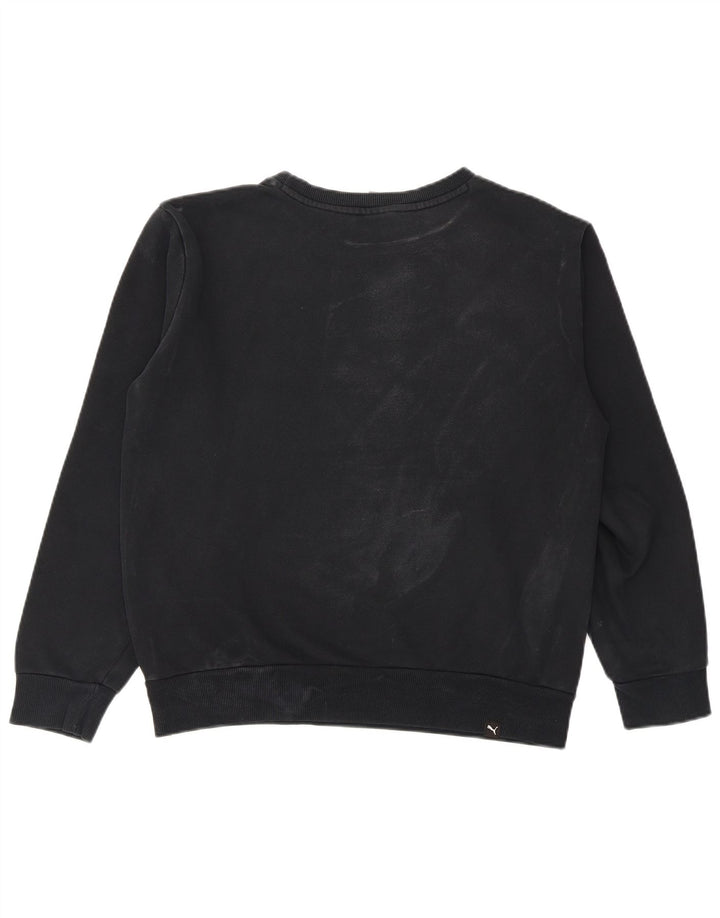Męska bluza z grafiką Puma, mała, czarna, bawełniana