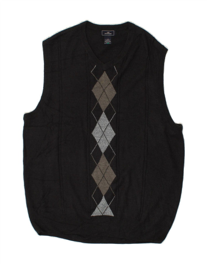 DOCKERS Mens Vest Tank Top Large Grey Argyle/Diamond Acrylic Vintage Dockers and Second-Hand Dockers from Messina Hembry 