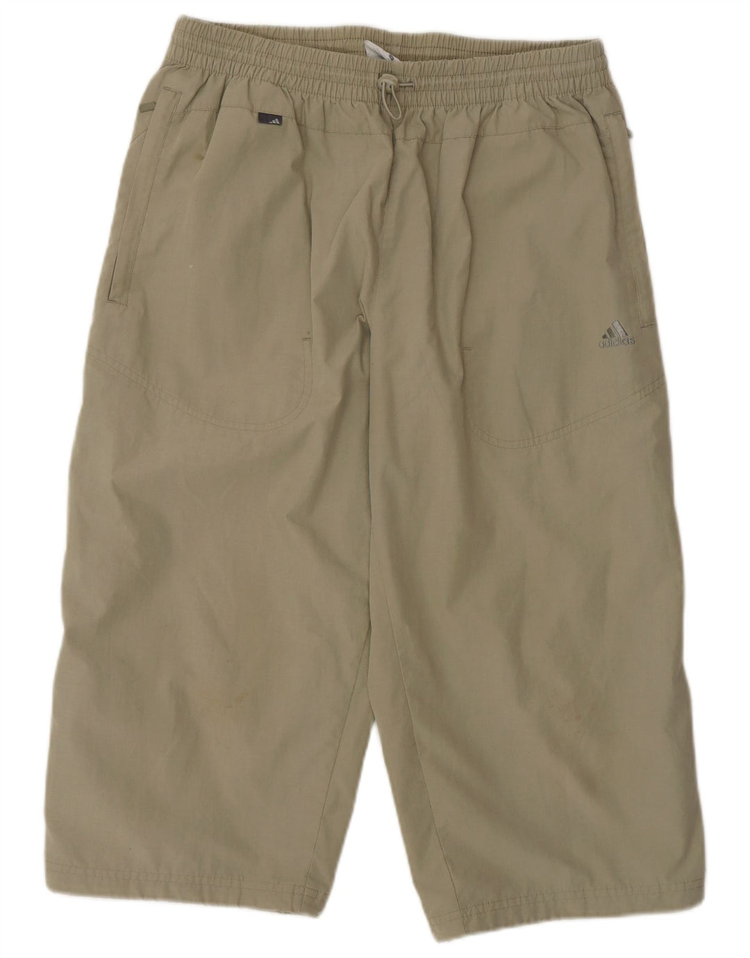 Męskie spodnie dresowe Adidas Capri, małe, khaki, poliester