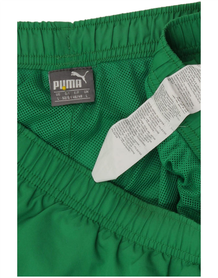 Męskie spodenki sportowe Puma, duże, zielone, sportowe z poliestru