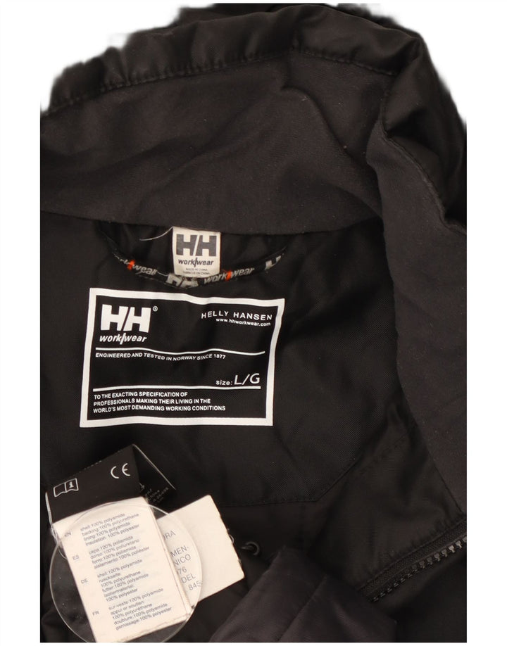 Męska kurtka wiatrówka z kapturem Helly Hansen UK 40, duża, czarna, z blokami kolorów