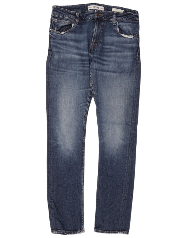 Damskie jeansy GUESS Miami Skinny W34 L31 Niebieskie, bawełniane