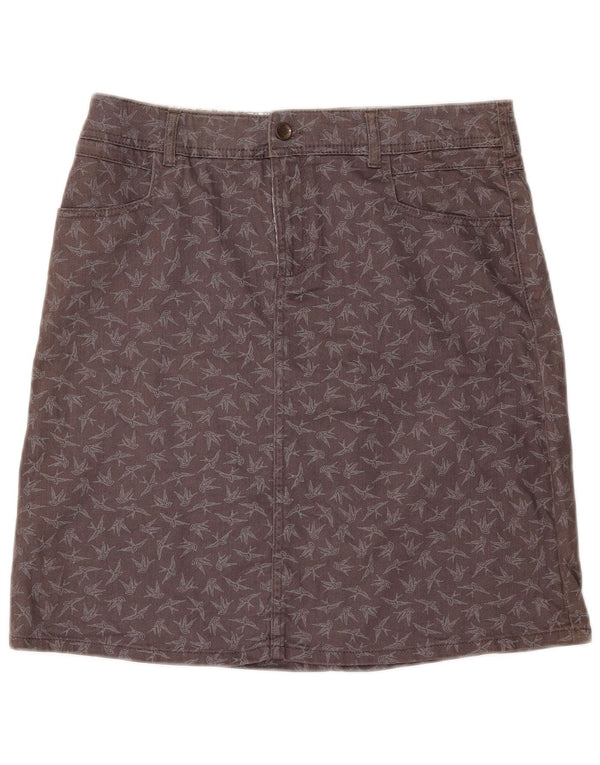 Damska spódnica jeansowa White Stuff w abstrakcyjny wzór UK 12 Medium W32 Szara