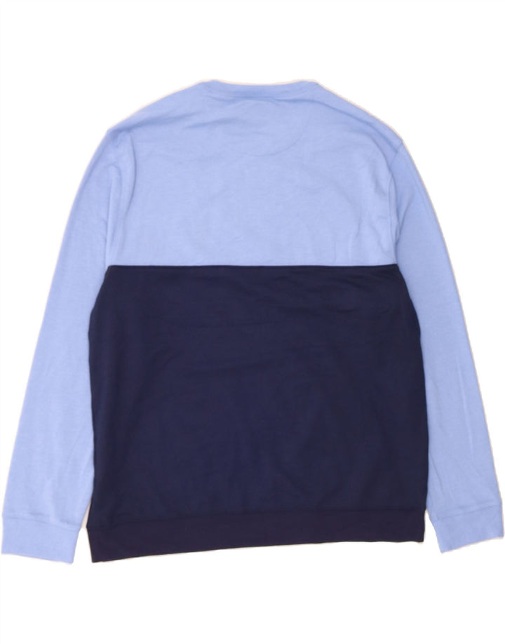 IZOD Mens Sweatshirt Jumper XL Blue Colourblock Polyester Vintage Izod and Second-Hand Izod from Messina Hembry 