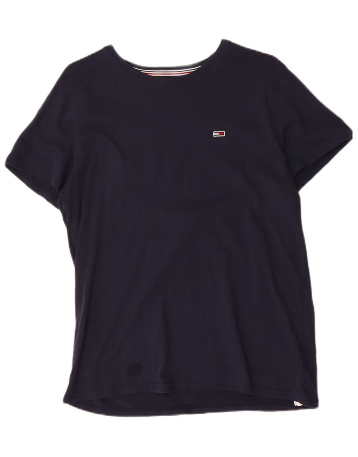 T-shirt męski Tommy Hilfiger Top, średni, granatowy, bawełniany
