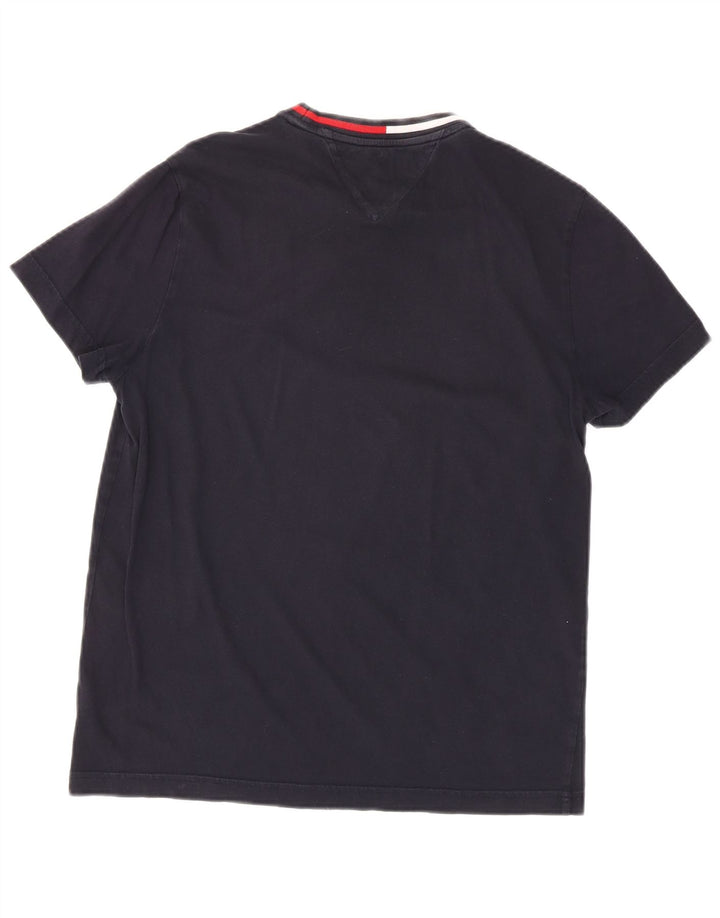 T-shirt męski TOMMY HILFIGER Top średni, granatowy, bawełniany