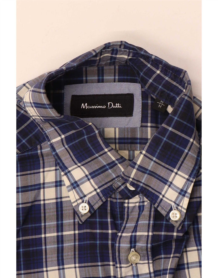 Massimo Dutti Koszula męska w średnią niebieską kratę