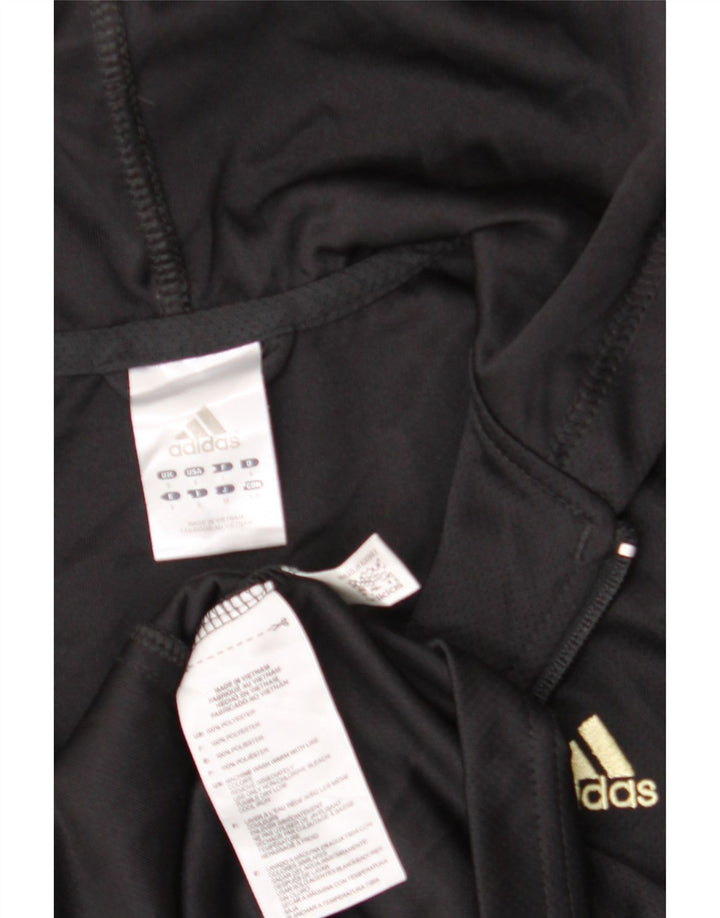 Damska kurtka dresowa z kapturem Adidas UK 8 Mały czarny poliester