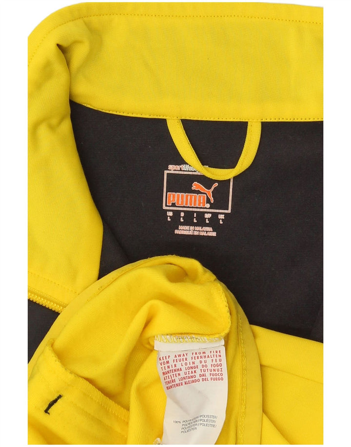 Męska bluza dresowa Puma BVB Dortmund, duża, żółta, sportowa z blokami kolorów