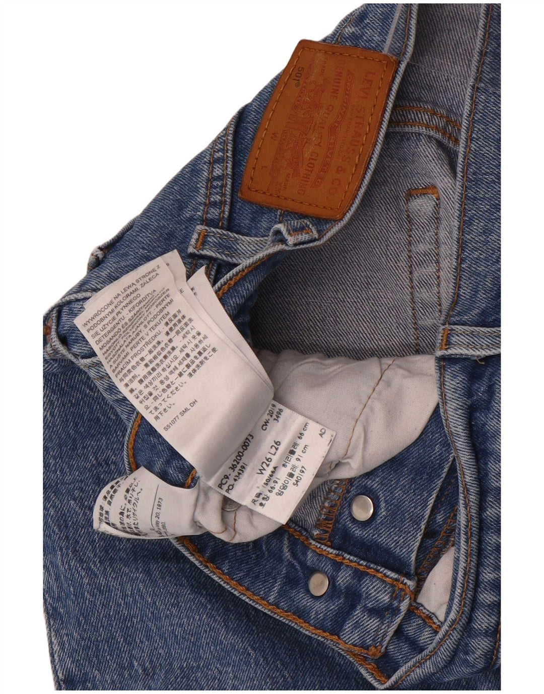 Męskie jeansy Levi's 501 Straight W26 L26 Niebieskie bawełniane
