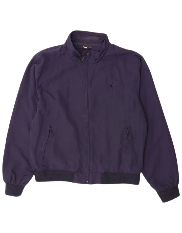 FILA Mens Bomber Jacket UK 42 XL Navy Blue Nylon