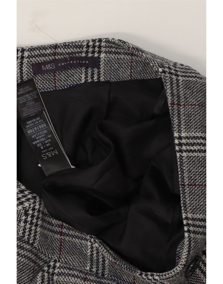 Marks & Spencer Damska spódnica mini UK 8 Small W28 Szara pepitka, akryl