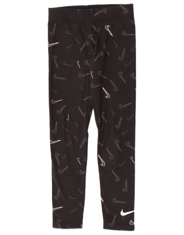Legginsy dziewczęce Nike z grafiką, 13-14 lat, XL, czarne, bawełniane