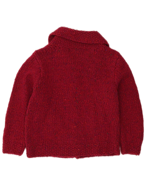 Carraig Donn Girls Cardigan Sweater 9-10 Years Large Burgundy Flecked