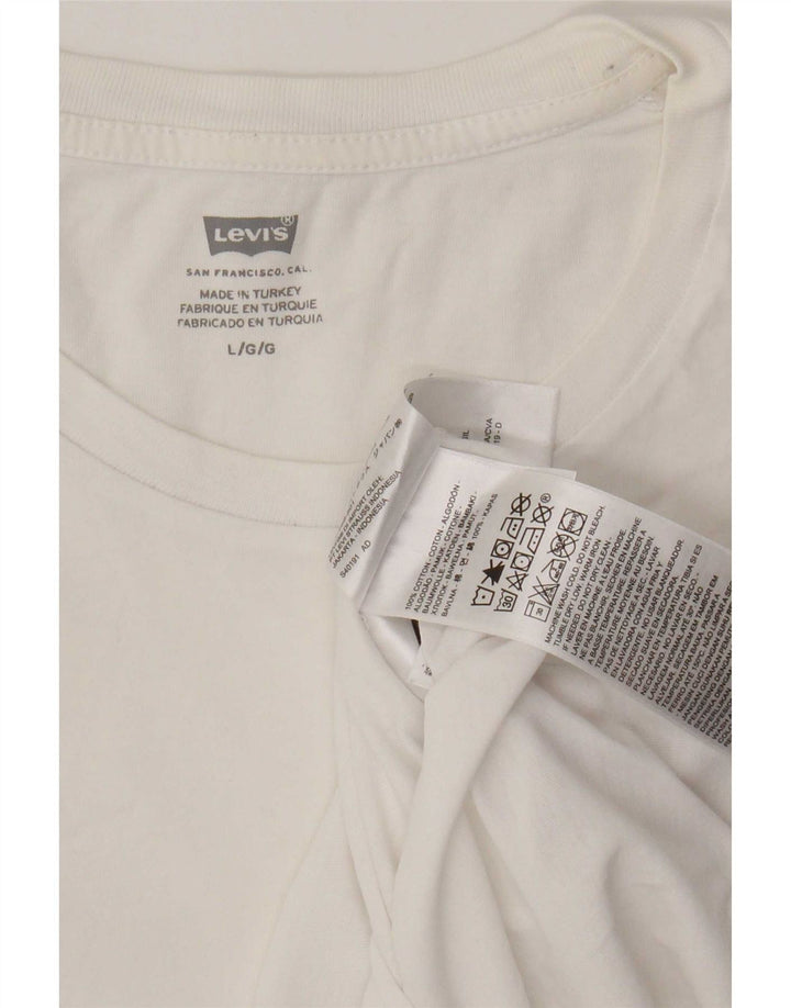 Męski T-shirt z grafiką Levi's, duży, bawełniany w białe paski