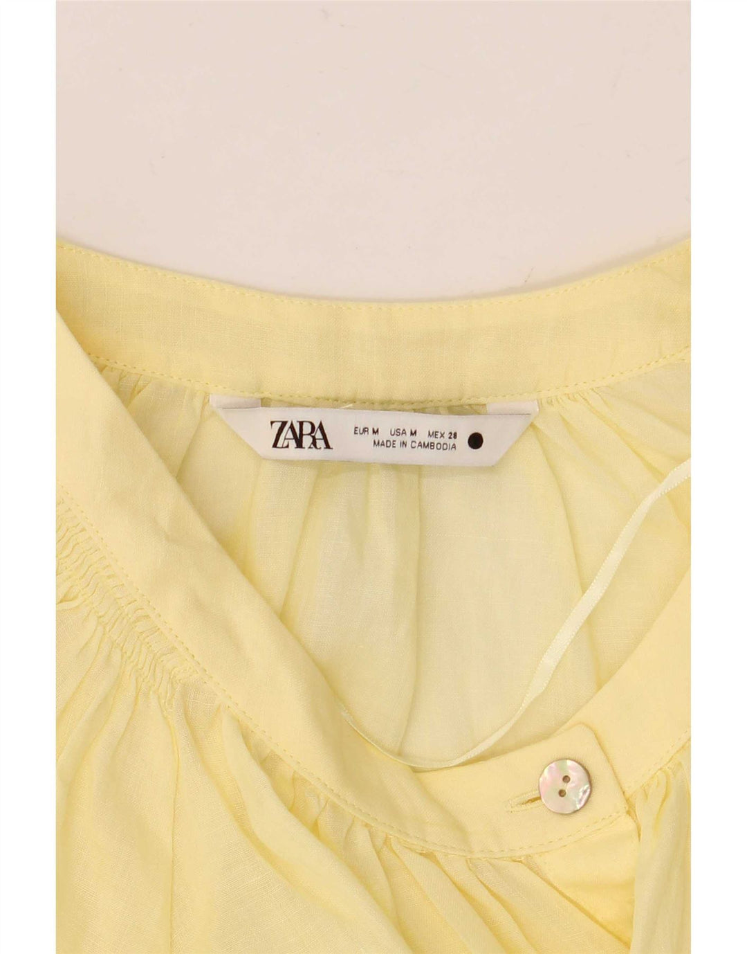 Damska bluzka oversize z długim rękawem Zara UK 14, średni żółty