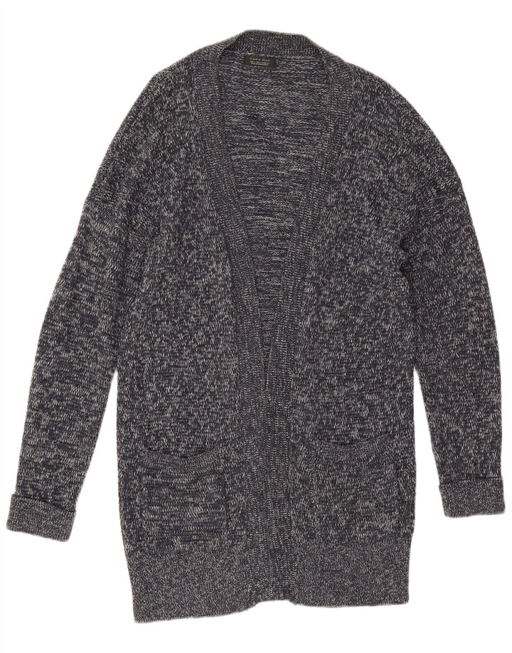 Zara Męski sweter rozpinany, mały, szary, z bawełny w plamki