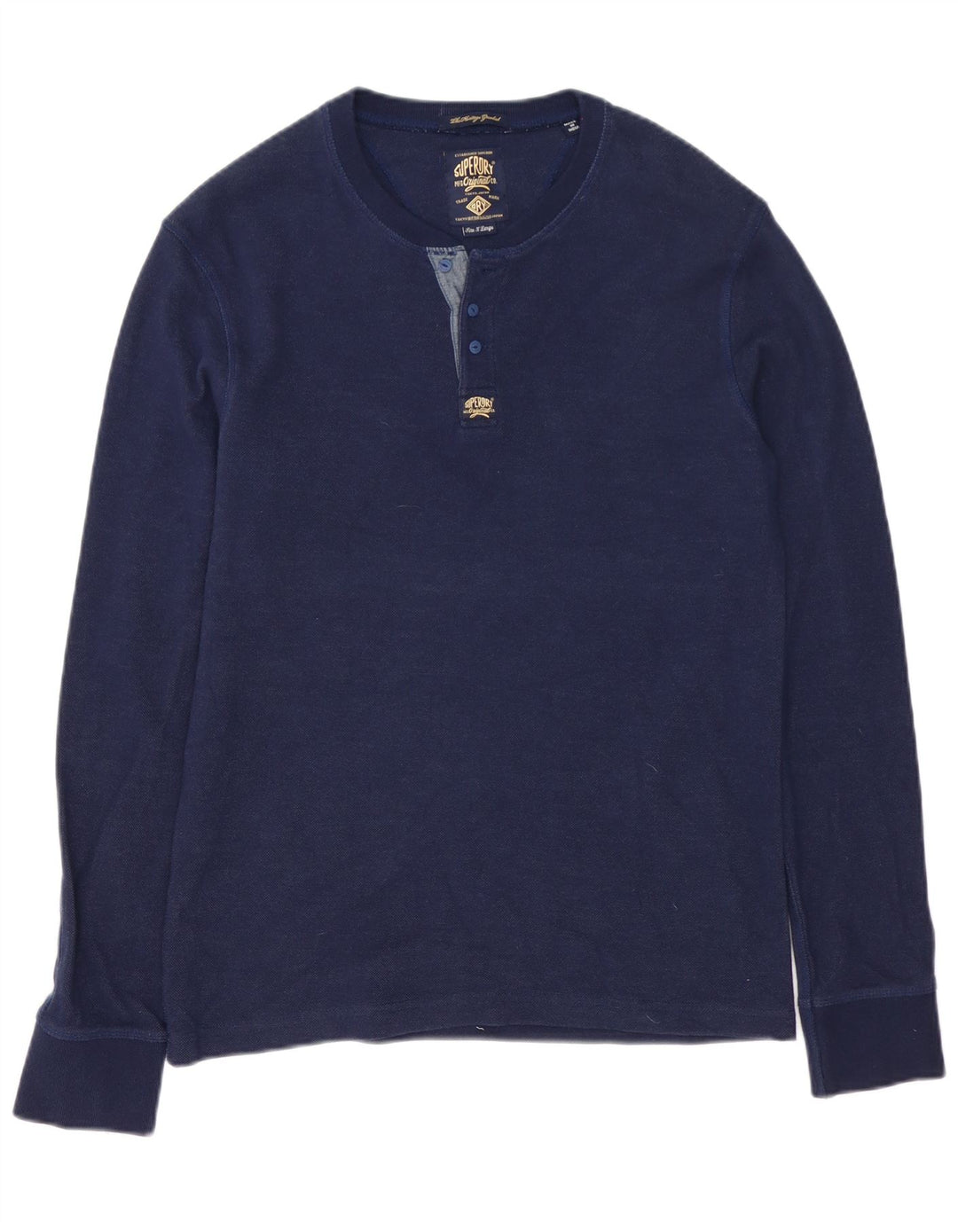 Męski top Superdry z długim rękawem XL, granatowy