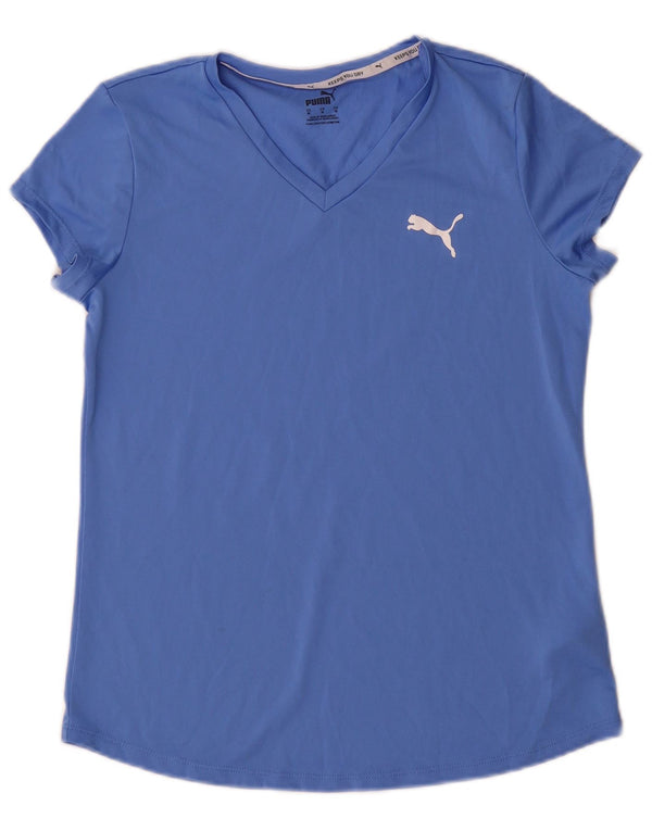 T-shirt damski Puma Top UK 12 Średni niebieski poliester