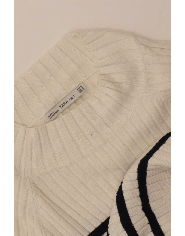 Damski sweter z golfem Zara UK 12 w średnie białe paski