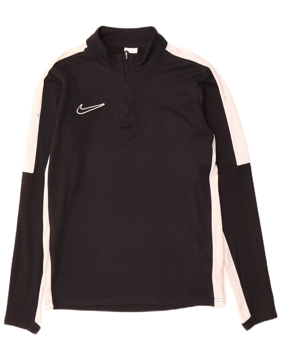 Męska koszulka Nike Dri Fit z zamkiem błyskawicznym i długim rękawem, mała, czarna, z blokami kolorów