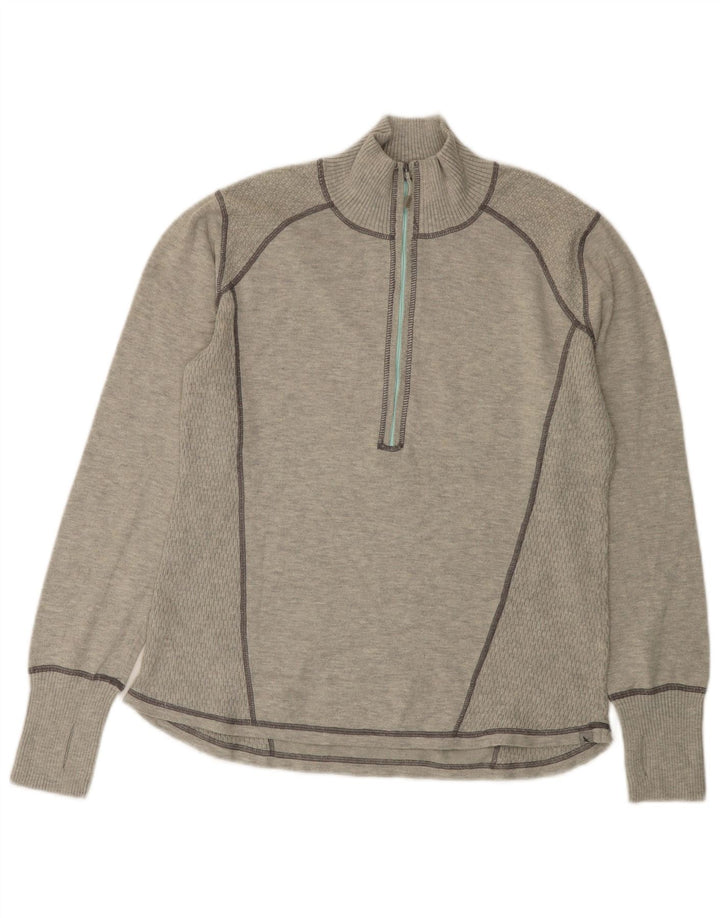 Damski sweter zapinany na zamek EDDIE BAUER UK 18 XL Szary poliester
