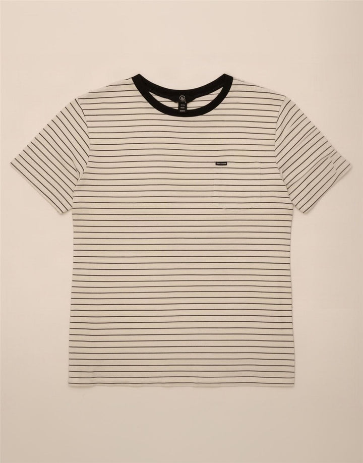 T-shirt męski Volcom, bawełniany, w średnie białe paski