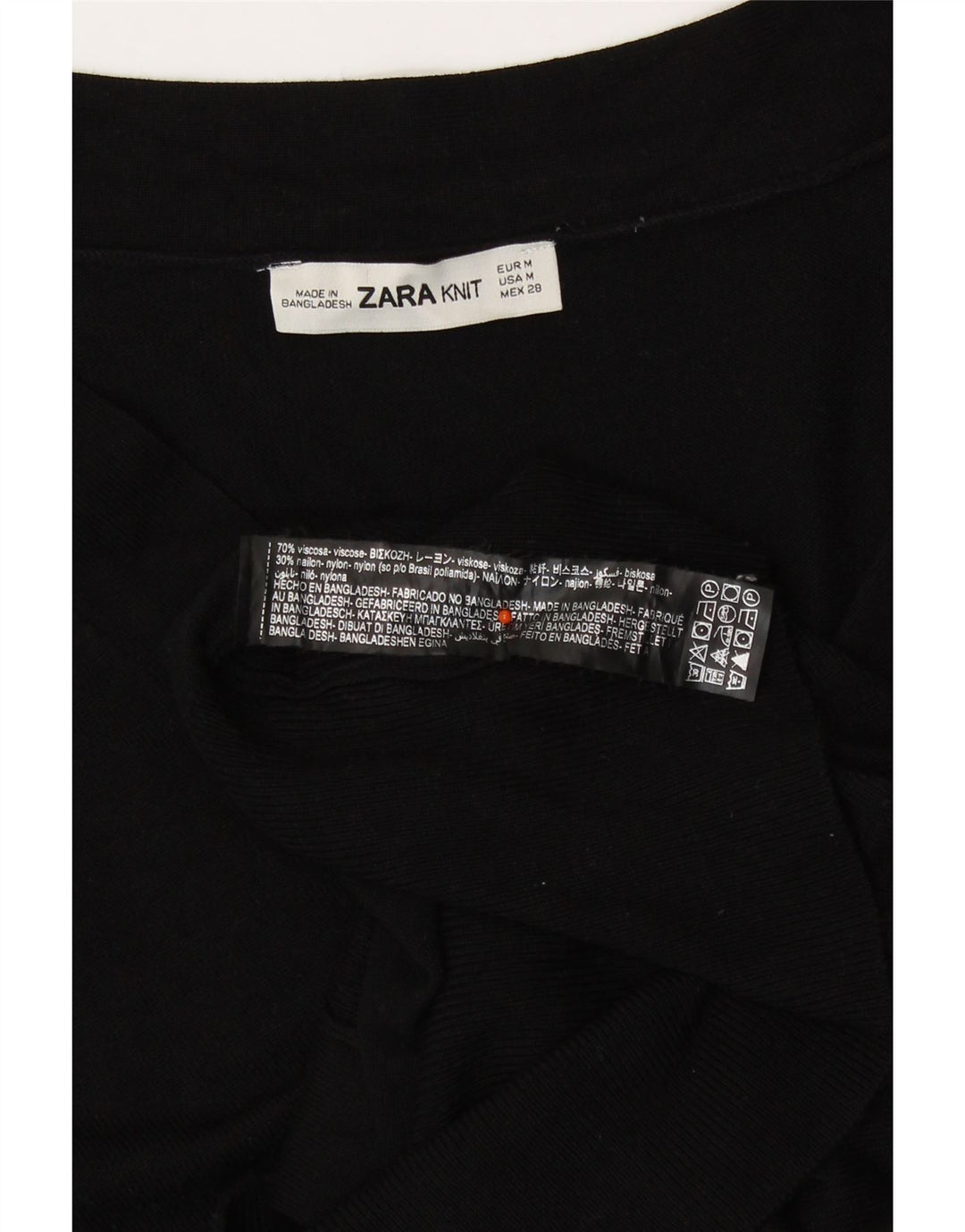 Sweter damski Zara UK 14, średni czarny, wiskoza