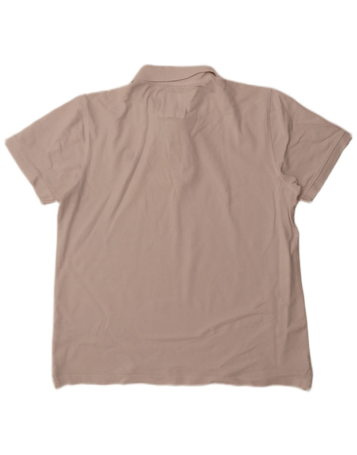 CREW CLOTHING Męska koszulka polo, duża, biała, bawełniana