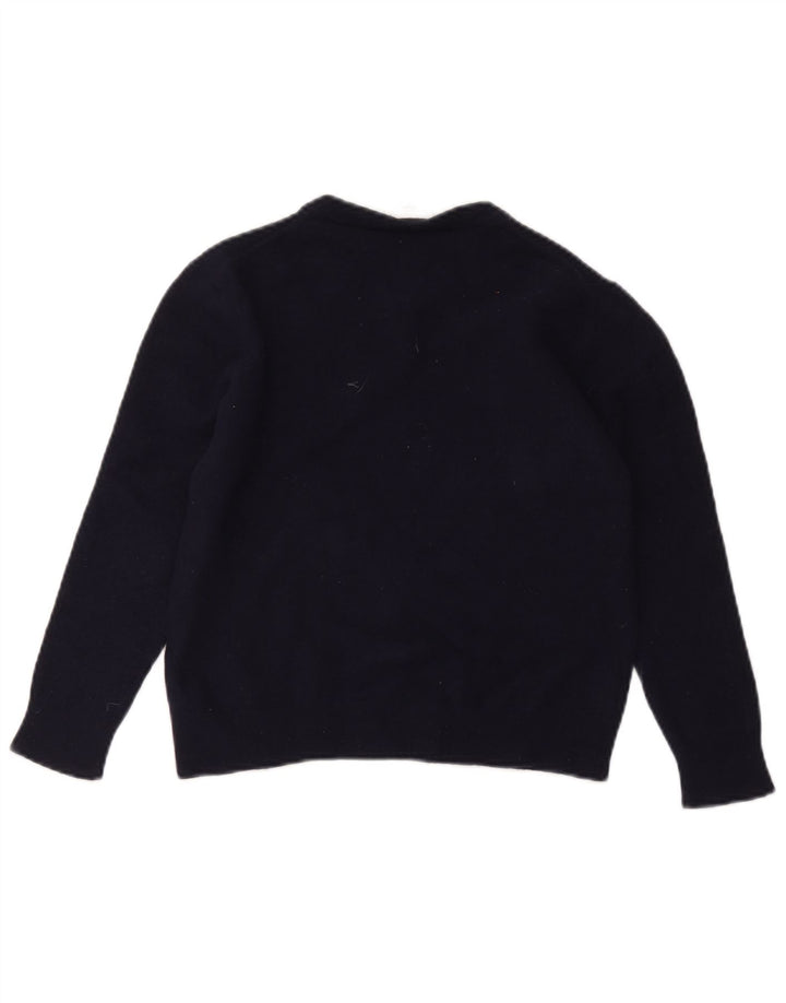 Lacoste Chłopięcy sweter z okrągłym dekoltem 7-8 lat Granatowy, Nowa Wełna