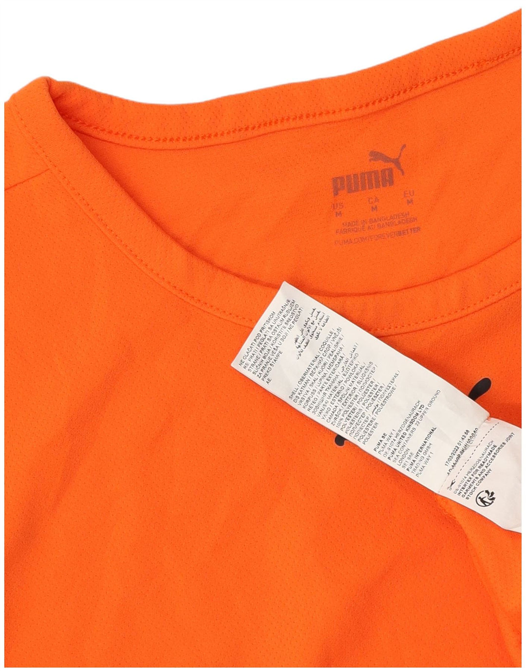 Męski T-shirt PUMA Top, średni pomarańczowy poliester z blokami kolorów