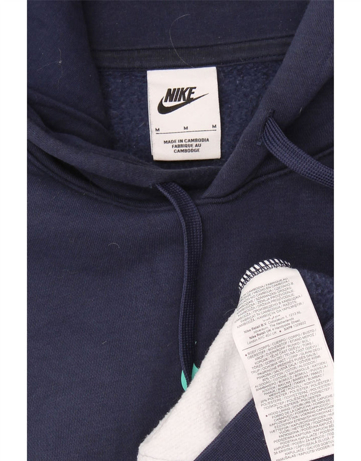 Męski sweter z kapturem NIKE z grafiką, średni granatowy, bawełniany z blokami kolorów