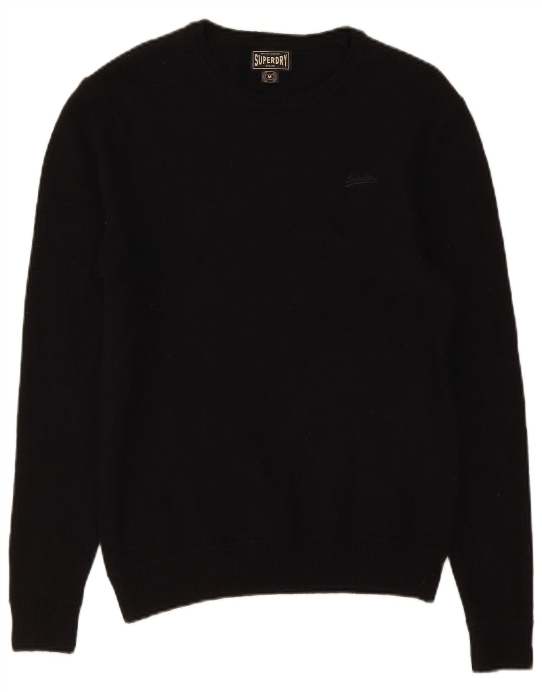 Męski sweter z dekoltem w łódkę Superdry, średnia czarna wełna