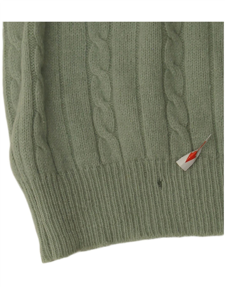 Męski sweter z okrągłym dekoltem w stylu Free Style, duży, zielony, wełniany