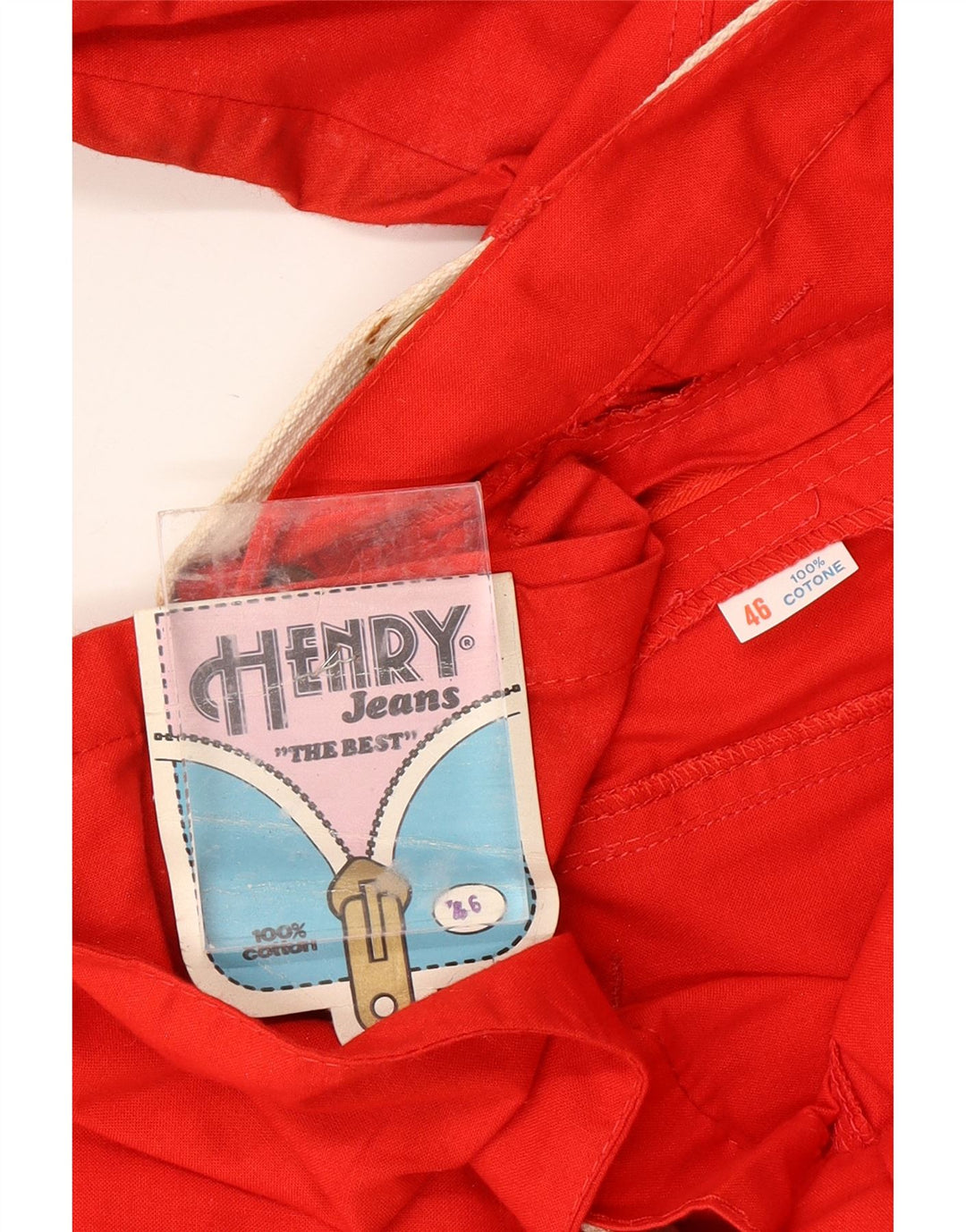 Damskie spodnie cargo z wysokim stanem VINTAGE IT 46 Large W28 L31 Czerwona bawełna