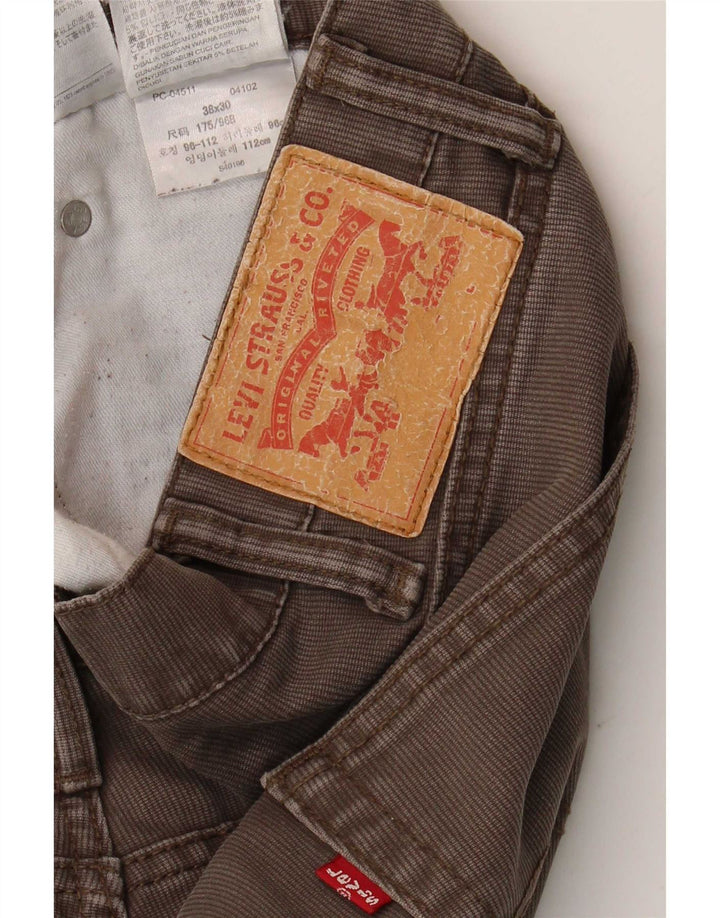 Męskie spodnie typu slim casual Levi's W38 L30 Szara bawełna