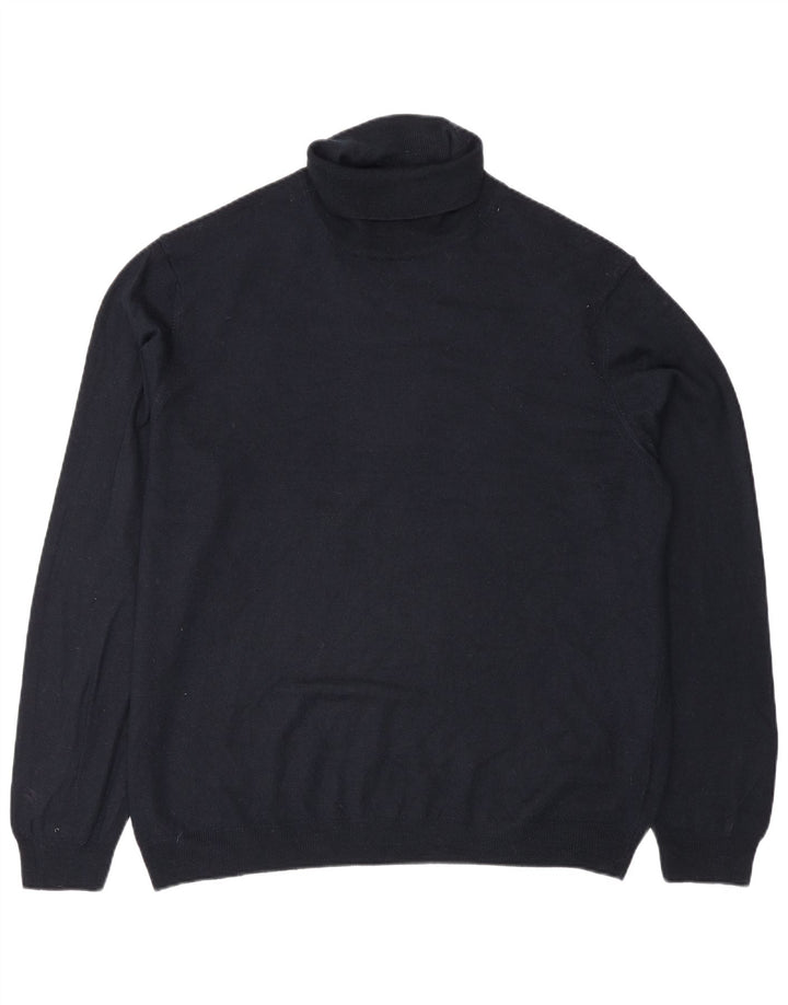 Marks & Spencer Męski sweter z golfem 2XL Granatowy akryl