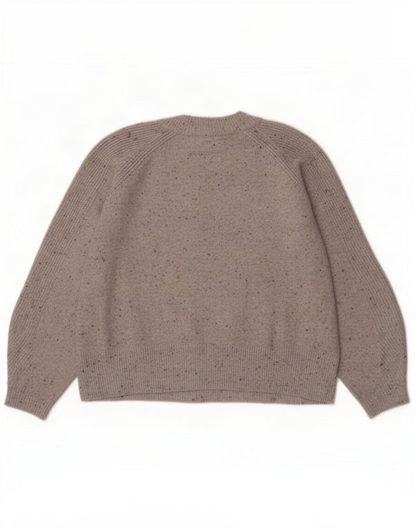 Marks & Spencer Damski sweter z golfem UK 16, duży, szary, nakrapiany