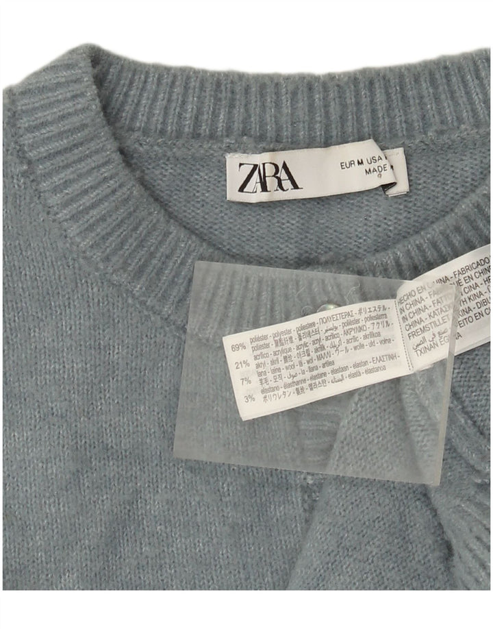 Sweter damski Zara Cardigan UK 14, średni niebieski, poliester