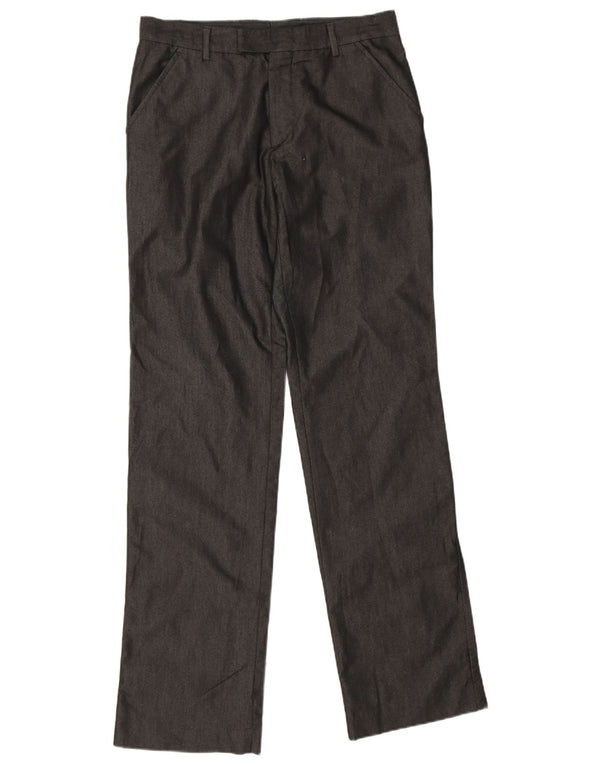 Męskie proste spodnie garniturowe Zara EU 42 Large W32 L34 Czarna bawełna