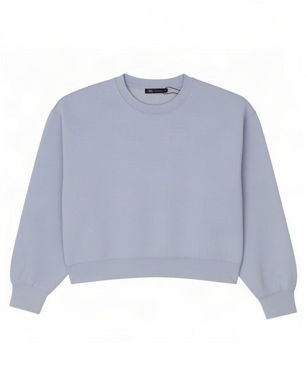 Damski sweter typu Crop Oversize Zara UK 10, mały, niebieski poliester