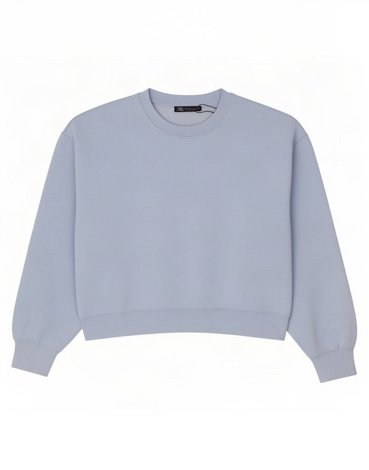 Damski sweter typu Crop Oversize Zara UK 10, mały, niebieski poliester