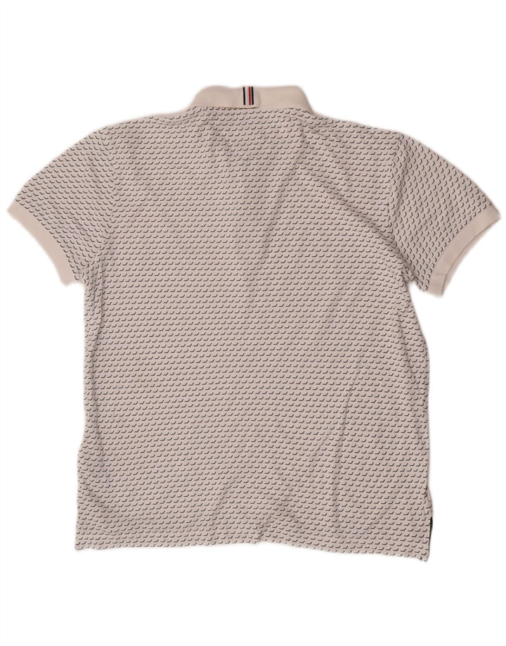 Męska koszulka polo Tommy Hilfiger o regularnym kroju Średnia biała geometryczna bawełna
