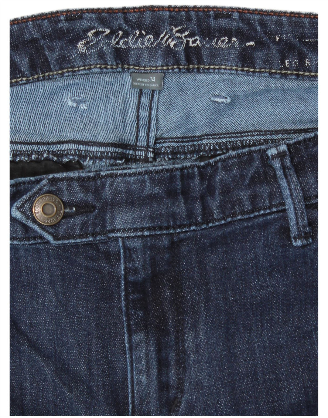 EDDIE BAUER Damskie proste dżinsy US 14 XL W36 L28 Granatowa bawełna