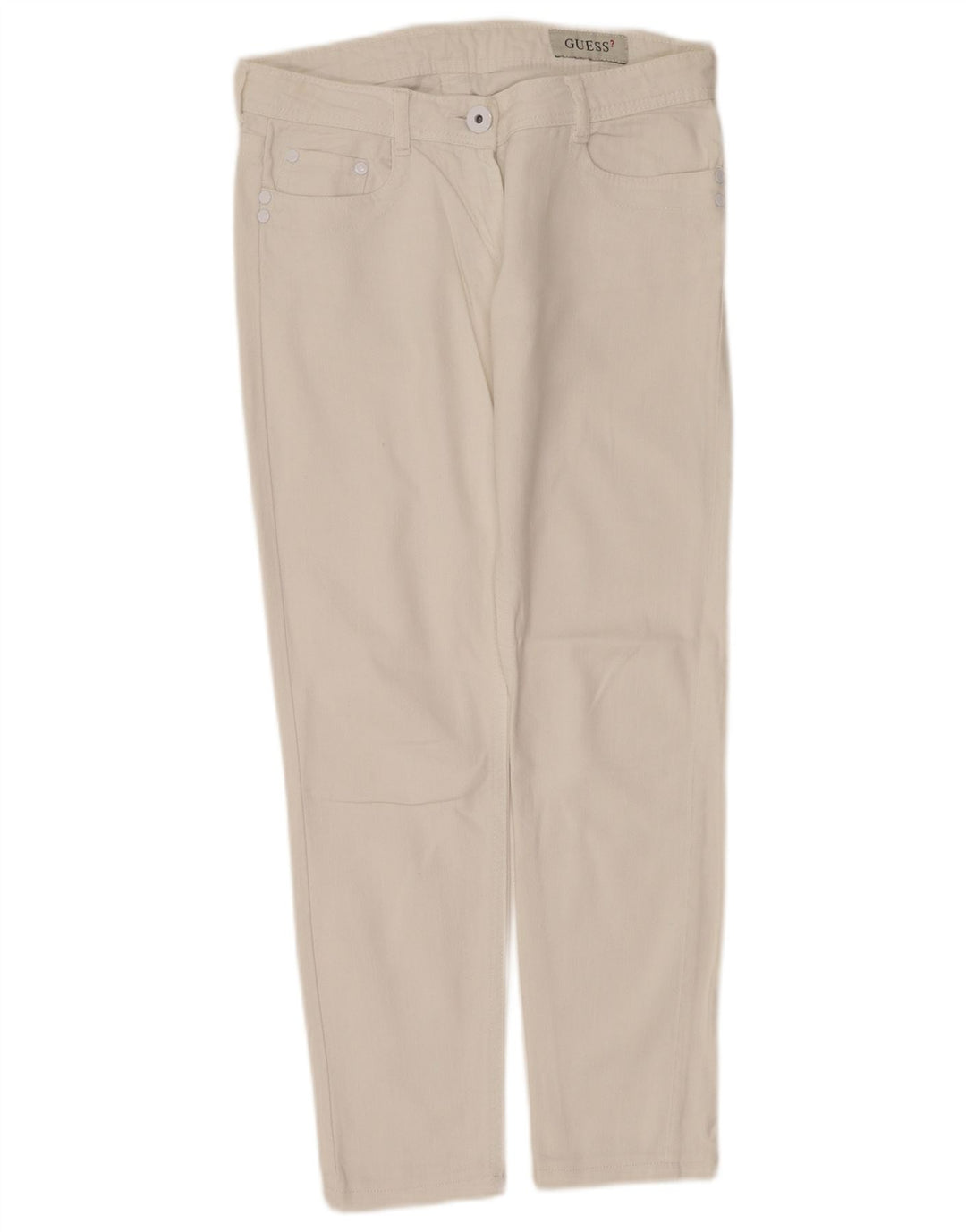 Guess Damskie jeansy slim W28 L27 Białe bawełniane