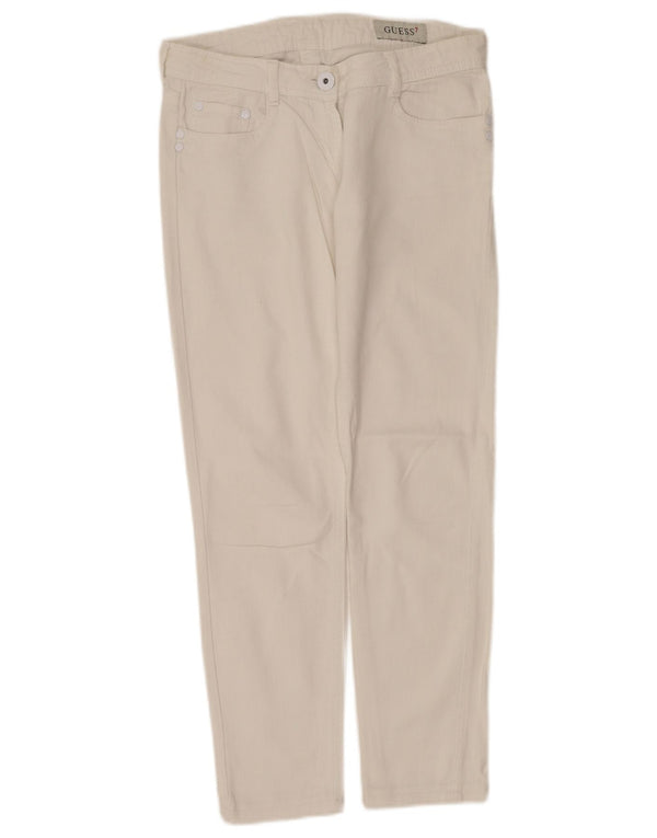 Guess Damskie jeansy slim W28 L27 Białe bawełniane