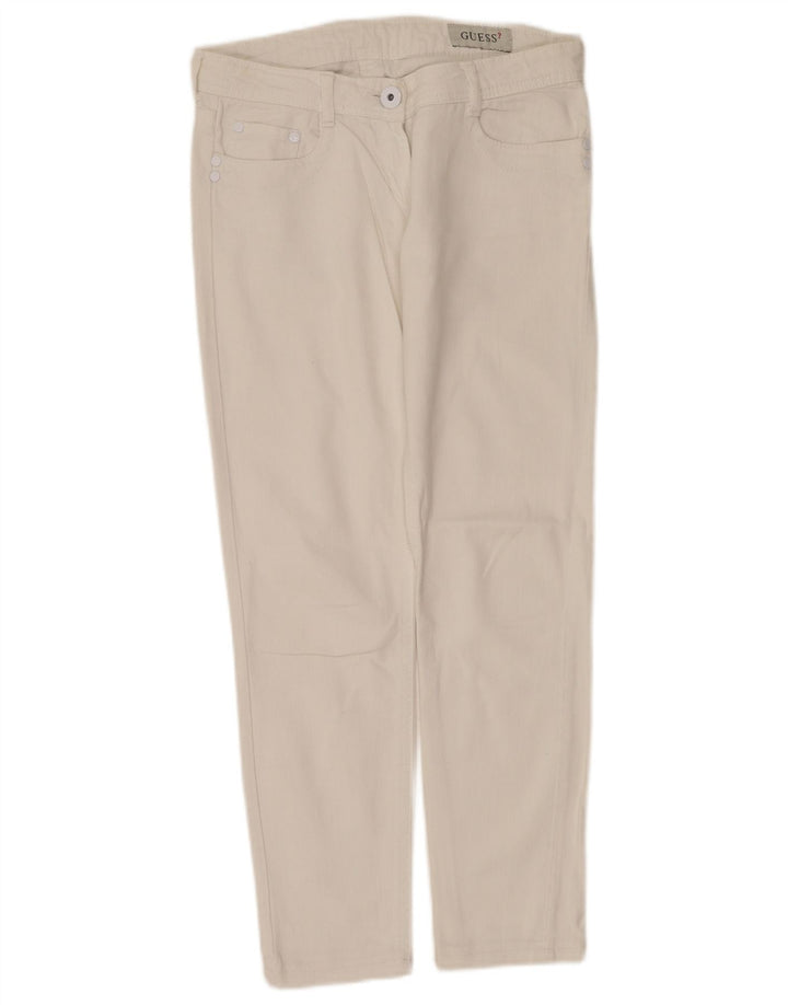Guess Damskie jeansy slim W28 L27 Białe bawełniane